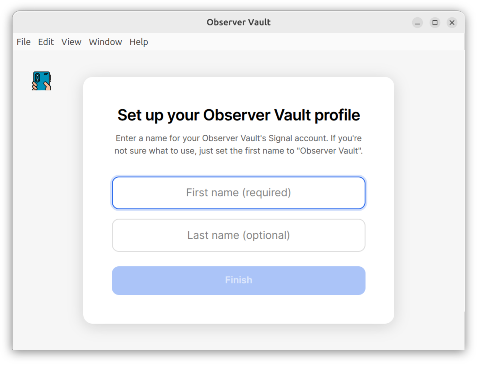 Set you your Observer Vault profile