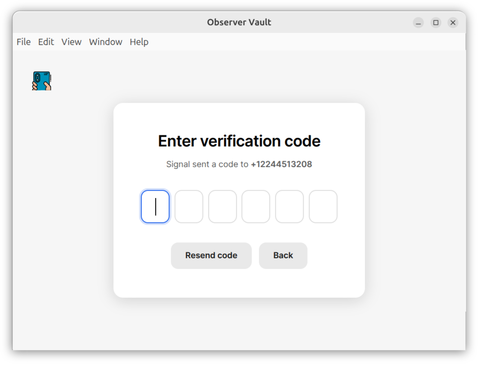 Enter verification code