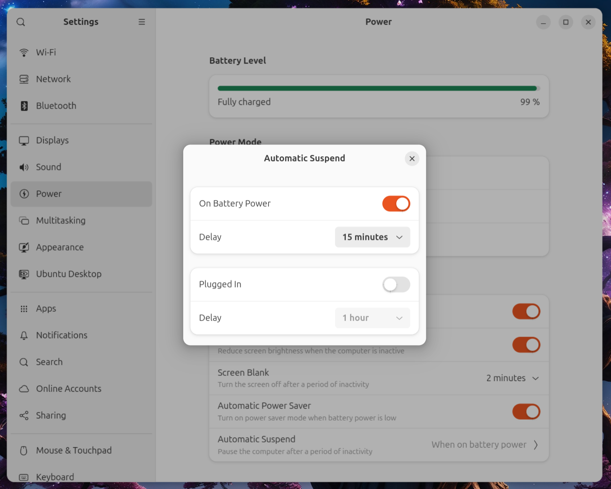 Disable sleep in Linux